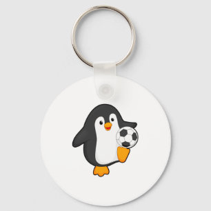 Penguin As Soccer Player With Soccer Ball T Shirt Keychain