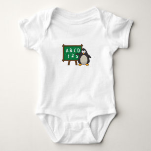 Penguin as Teacher with Blackboard Baby Bodysuit