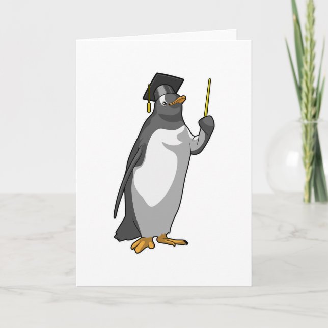 Penguin as Teacher with Pointer Card (Front)