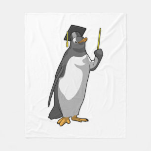 Penguin as Teacher with Pointer Fleece Blanket
