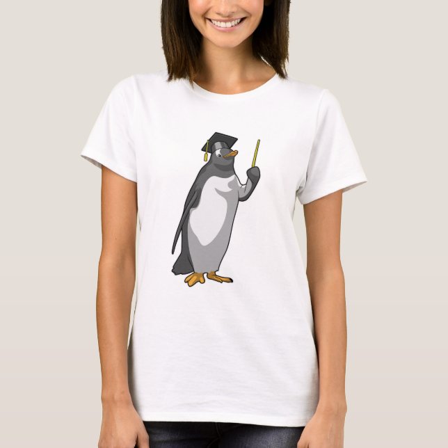 Penguin as Teacher with Pointer T-Shirt (Front)