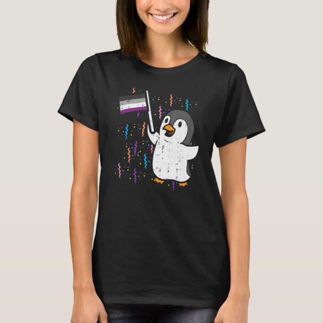 Penguin Asexual Flag Cute Ace Pride Lgbtq Animal M T-Shirt (Front)
