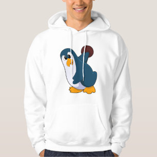 Penguin at Bowling with Bowling ball Hoodie