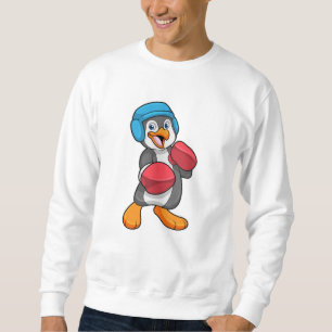Penguin at Boxing with Boxing gloves & Helmet Sweatshirt