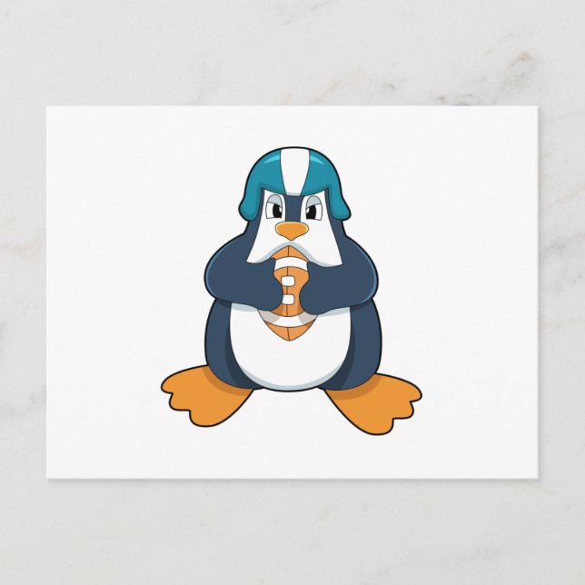 Penguin at Football Sports Postcard (Front)