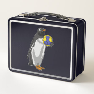 Penguin at Handball Sports Metal Lunch Box