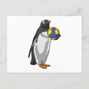 Penguin at Handball Sports Postcard