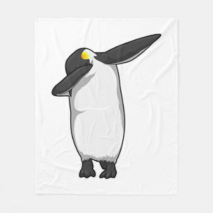 Penguin at Hip Hop Dance Dab Fleece Blanket
