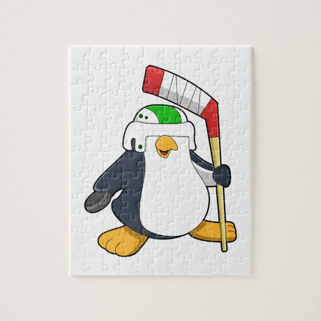 Penguin at Ice hockey with Ice hockey stick Jigsaw Puzzle (Vertical)