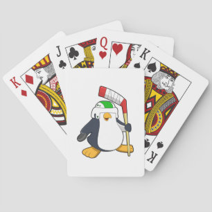 Penguin at Ice hockey with Ice hockey stick Playing Cards
