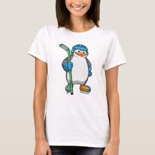 Penguin at Ice hockey with Ice hockey stick T-Shirt