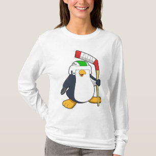 Penguin at Ice hockey with Ice hockey stick T-Shirt