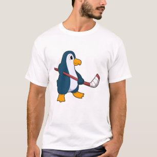 Penguin at Ice hockey with Ice hockey stick T-Shirt