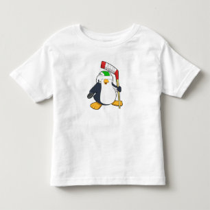 Penguin at Ice hockey with Ice hockey stick Toddler T-shirt
