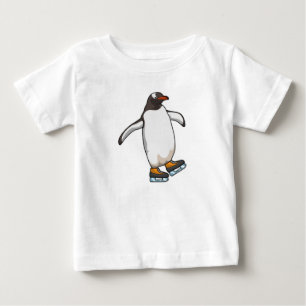 Penguin at Ice skating with Ice skates Baby T-Shirt