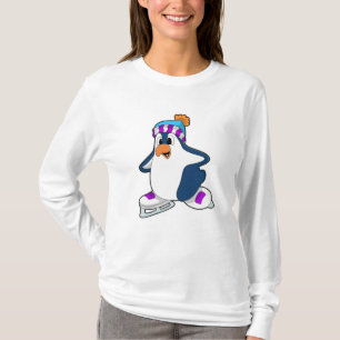 Penguin at Ice skating with Ice skates T-Shirt
