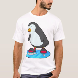 Penguin at Ice skating with Ice skates T-Shirt