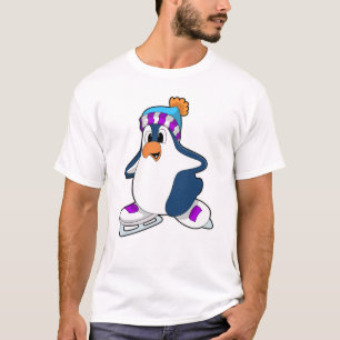 Penguin at Ice skating with Ice skates T-Shirt
