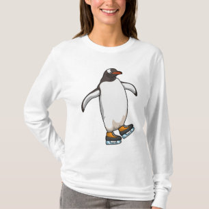 Penguin at Ice skating with Ice skates T-Shirt