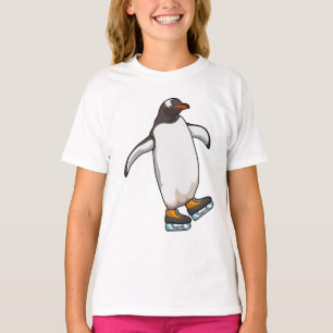 Penguin at Ice skating with Ice skates T-Shirt