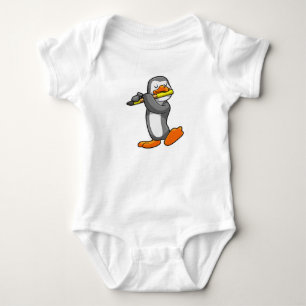 Penguin at Music with Flute Baby Bodysuit