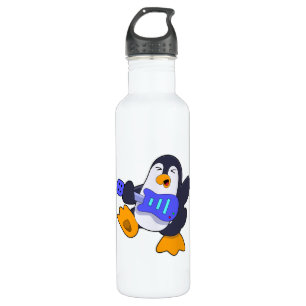 Penguin at Music with Guitar 710 Ml Water Bottle