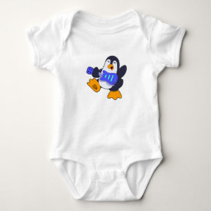 Penguin at Music with Guitar Baby Bodysuit
