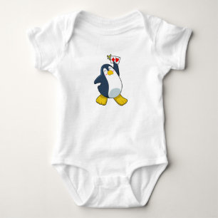Penguin at Poker with Poker cards Baby Bodysuit
