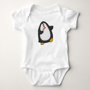 Penguin at Singing with Microphone & Tie Baby Bodysuit