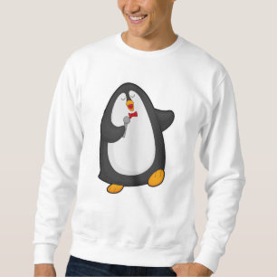 Penguin at Singing with Microphone & Tie Sweatshirt