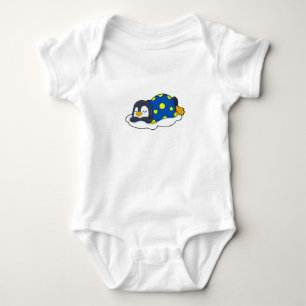 Penguin at Sleeping with Blanket Baby Bodysuit