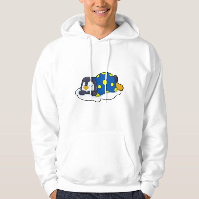 Penguin at Sleeping with Blanket Hoodie (Front)