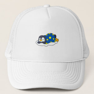 Penguin at Sleeping with Blanket Trucker Hat