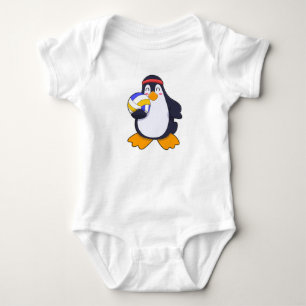Penguin at Volleyball Sports Baby Bodysuit