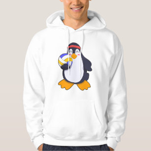 Penguin at Volleyball Sports Hoodie