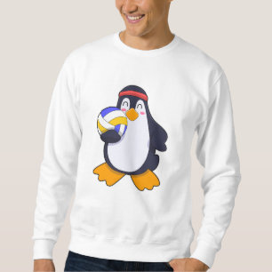 Penguin at Volleyball Sports Sweatshirt