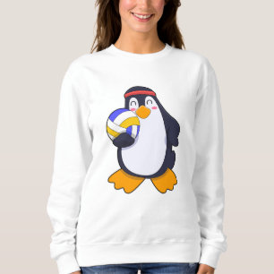 Penguin at Volleyball Sports Sweatshirt