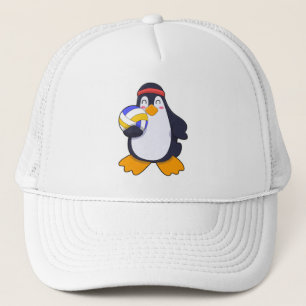 Penguin at Volleyball Sports Trucker Hat