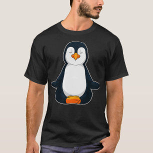 Penguin at Yoga Fitness in Sitting T-Shirt