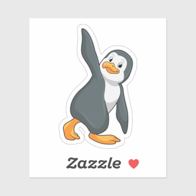 Penguin at Yoga Stretching exercise (Sheet)