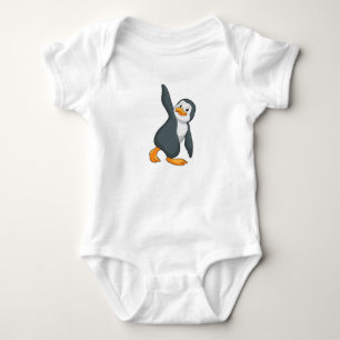 Penguin at Yoga Stretching exercise Baby Bodysuit