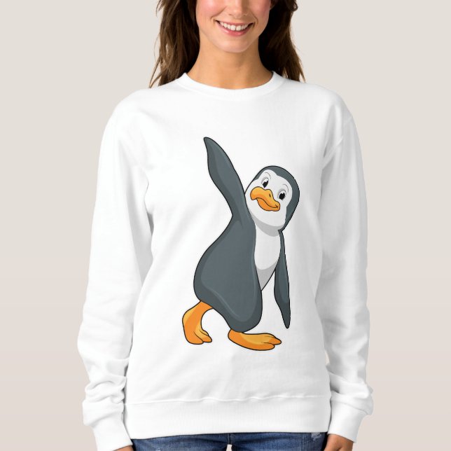 Penguin at Yoga Stretching exercise Sweatshirt (Front)