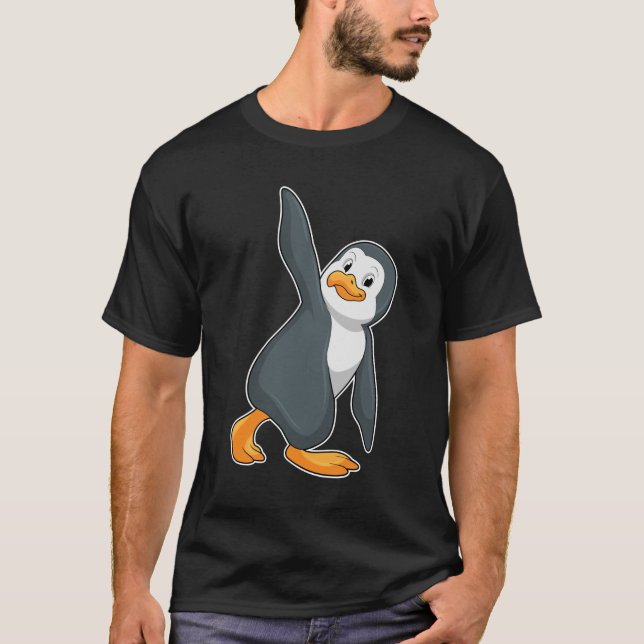 Penguin at Yoga Stretching exercise T-Shirt (Front)