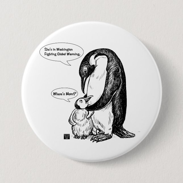 Penguin Awareness 3 Inch Round Button (Front)