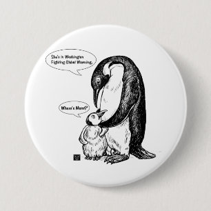 Penguin Awareness 3 Inch Round Button