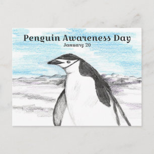 Penguin Awareness Day January 20 Winter Postcard