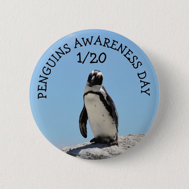Penguin Awareness Day January 21st Holidays 2 Inch Round Button (Front)