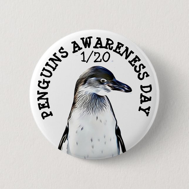 Penguin Awareness Day January 21st Holidays 2 Inch Round Button (Front)