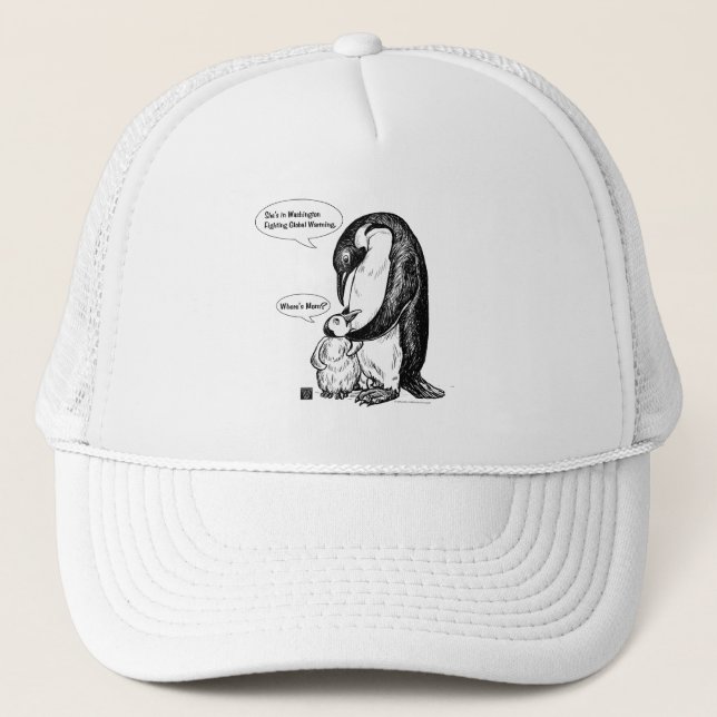 Penguin Awareness Trucker Hat (Front)