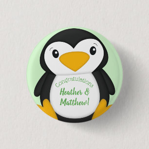 Penguin Baby Shower 1 Inch Round Button